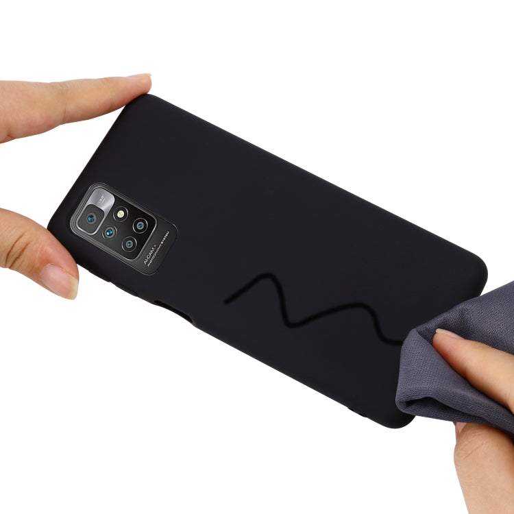 For Xiaomi Redmi 10 Solid Color Liquid Silicone Dropproof Full Coverage Protective Case(Black) by buy2fix