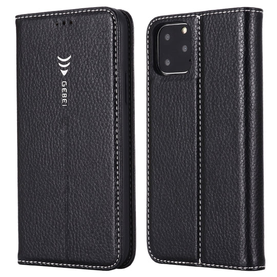 For iPhone 11 GEBEI PU+TPU Horizontal Flip Protective Case with Holder & Card Slots(Black)