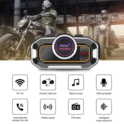 V9 Pro Motorcycle Helmet Bluetooth Walkie-talkie Support FM(Black) - Others by buy2fix | Online Shopping UK | buy2fix