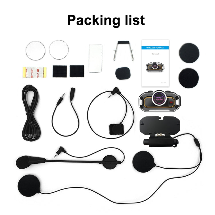V9 Pro Motorcycle Helmet Bluetooth Walkie-talkie Support FM(Black) - Others by buy2fix | Online Shopping UK | buy2fix