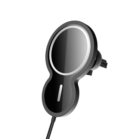 W34 Inverted Gourd-shaped Magnetic Car Wireless Charger Mobile Phone Holder(Black) - Wireless Charger Holders by buy2fix | Online Shopping UK | buy2fix