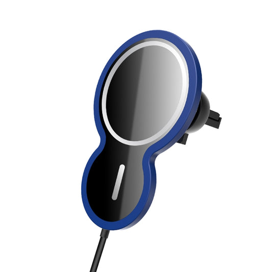 W34 Inverted Gourd-shaped Magnetic Car Wireless Charger Mobile Phone Holder(Blue) - Wireless Charger Holders by buy2fix | Online Shopping UK | buy2fix