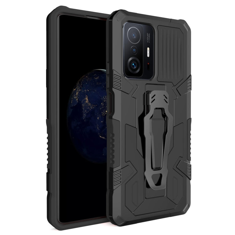 For Xiaomi Mi 11T / 11T Pro Armor Warrior Shockproof PC + TPU Protective Case(Black) by buy2fix