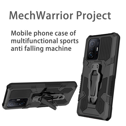 For Xiaomi Mi 11T / 11T Pro Armor Warrior Shockproof PC + TPU Protective Case(Black) by buy2fix