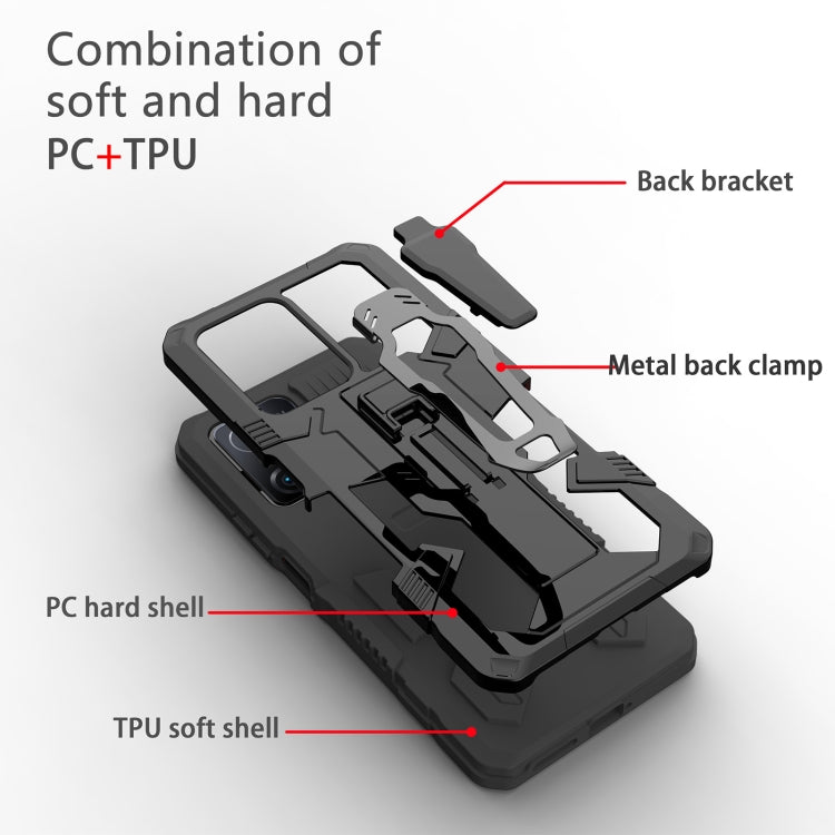For Xiaomi Mi 11T / 11T Pro Armor Warrior Shockproof PC + TPU Protective Case(Black) by buy2fix