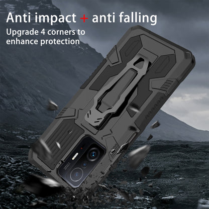 For Xiaomi Mi 11T / 11T Pro Armor Warrior Shockproof PC + TPU Protective Case(Black) by buy2fix
