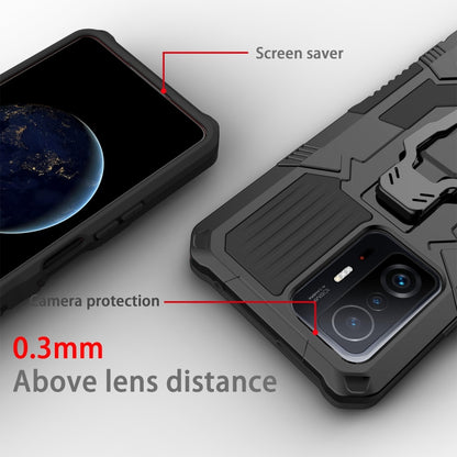 For Xiaomi Mi 11T / 11T Pro Armor Warrior Shockproof PC + TPU Protective Case(Black) by buy2fix