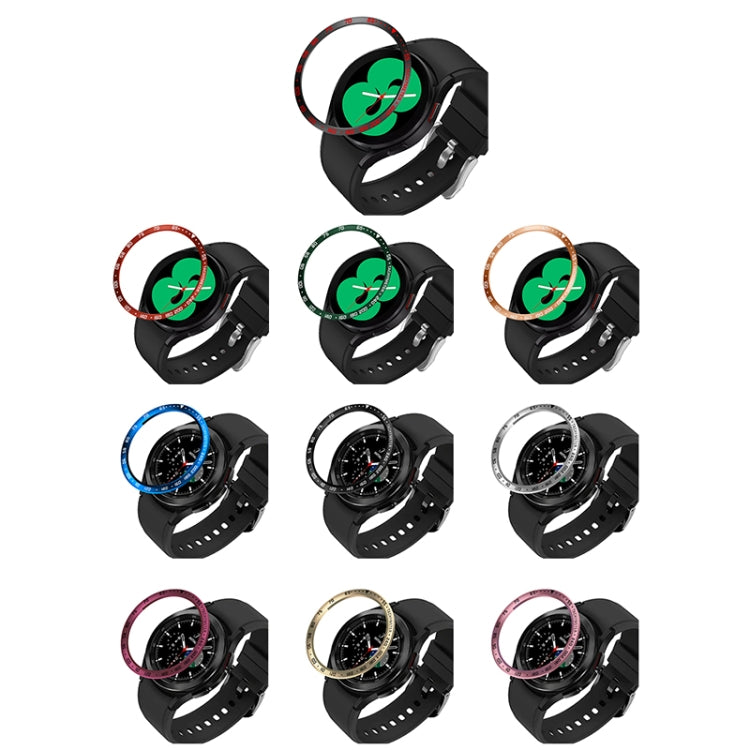For Samsung Galaxy Watch4 Classic 46mm Smart Watch Steel Bezel Ring, E Version(Silver Ring Black Letter) - Watch Cases by buy2fix | Online Shopping UK | buy2fix