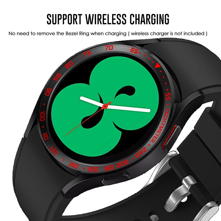 For Samsung Galaxy Watch4 Classic 46mm Smart Watch Steel Bezel Ring, E Version(Silver Ring Black Letter) - Watch Cases by buy2fix | Online Shopping UK | buy2fix