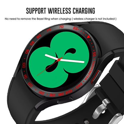 For Samsung Galaxy Watch4 Classic 46mm Smart Watch Steel Bezel Ring, E Version(Silver Ring Black Letter) - Watch Cases by buy2fix | Online Shopping UK | buy2fix