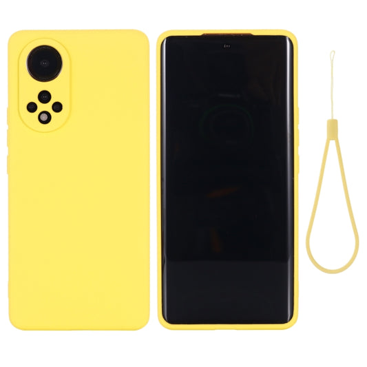For Huawei Nova 9 Solid Color Liquid Silicone Dropproof Full Coverage Protective Case(Yellow) - Huawei Cases by buy2fix | Online Shopping UK | buy2fix