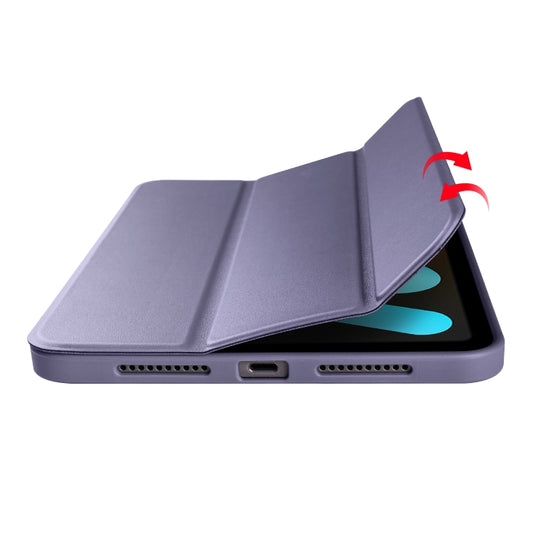 For iPad mini 6 / mini 2024 Honeycomb TPU Leather Tablet Case with 3-Folding Holder(Lavender Gray) - iPad mini 6 Cases by buy2fix | Online Shopping UK | buy2fix