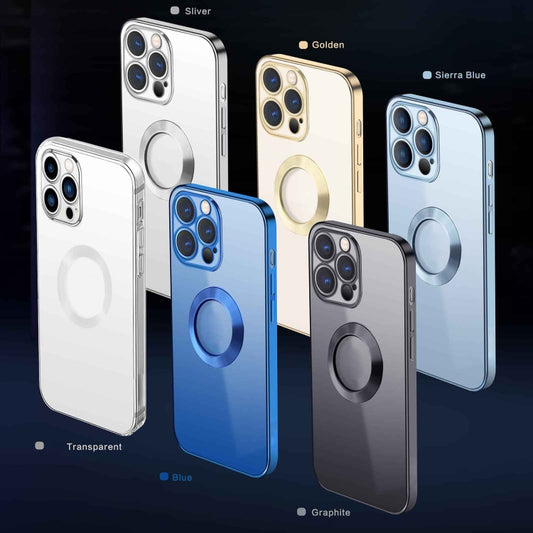 For iPhone 13 Pro 9D Electroplated Edge Metal Ring Clear PC + TPU Shockproof Case (Gold) - iPhone 13 Pro Cases by buy2fix | Online Shopping UK | buy2fix