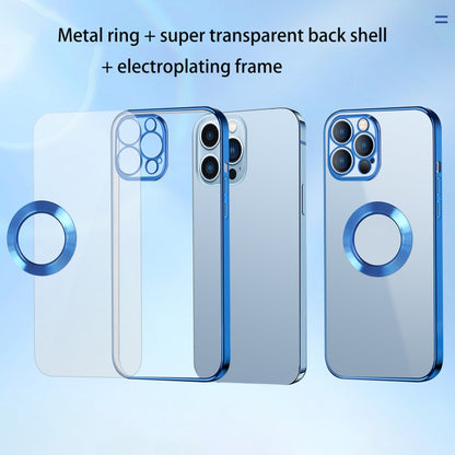 For iPhone 13 Pro 9D Electroplated Edge Metal Ring Clear PC + TPU Shockproof Case (Gold) - iPhone 13 Pro Cases by buy2fix | Online Shopping UK | buy2fix