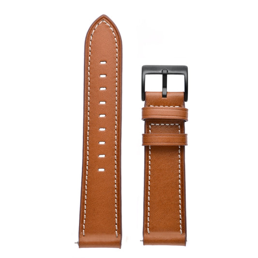 For Samsung Galaxy Watch4 40mm/44mm Leather Watch Band(Brown) - Watch Bands by buy2fix | Online Shopping UK | buy2fix