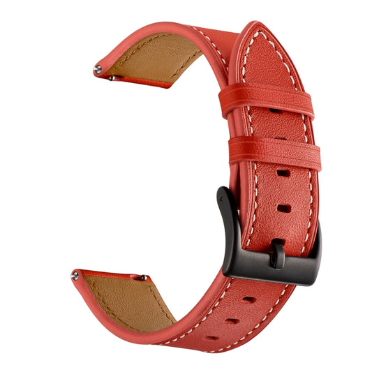 For Samsung Galaxy Watch 3 45mm Leather Watch Band(Red) - Watch Bands by buy2fix | Online Shopping UK | buy2fix