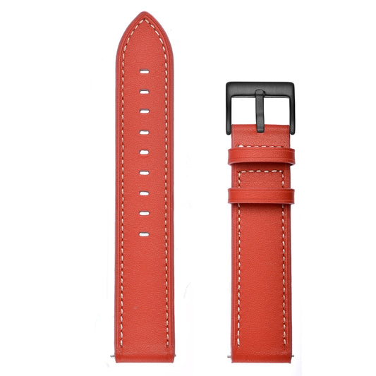 For Samsung Galaxy Watch 3 45mm Leather Watch Band(Red) - Watch Bands by buy2fix | Online Shopping UK | buy2fix