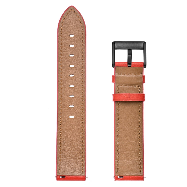 For Samsung Galaxy Watch 3 45mm Leather Watch Band(Red) - Watch Bands by buy2fix | Online Shopping UK | buy2fix