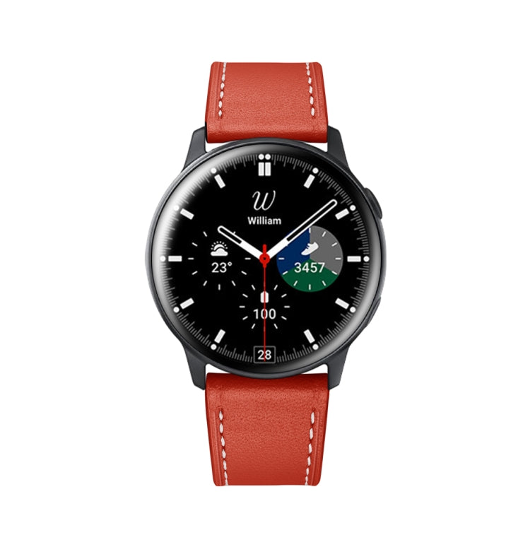 For Samsung Galaxy Watch 3 45mm Leather Watch Band(Red) - Watch Bands by buy2fix | Online Shopping UK | buy2fix