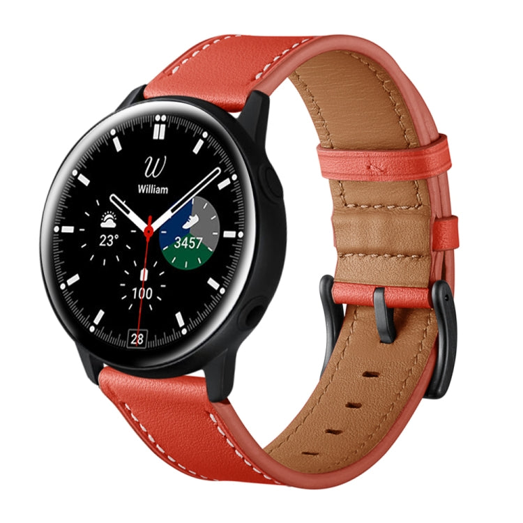 For Samsung Galaxy Watch 3 45mm Leather Watch Band(Red) - Watch Bands by buy2fix | Online Shopping UK | buy2fix