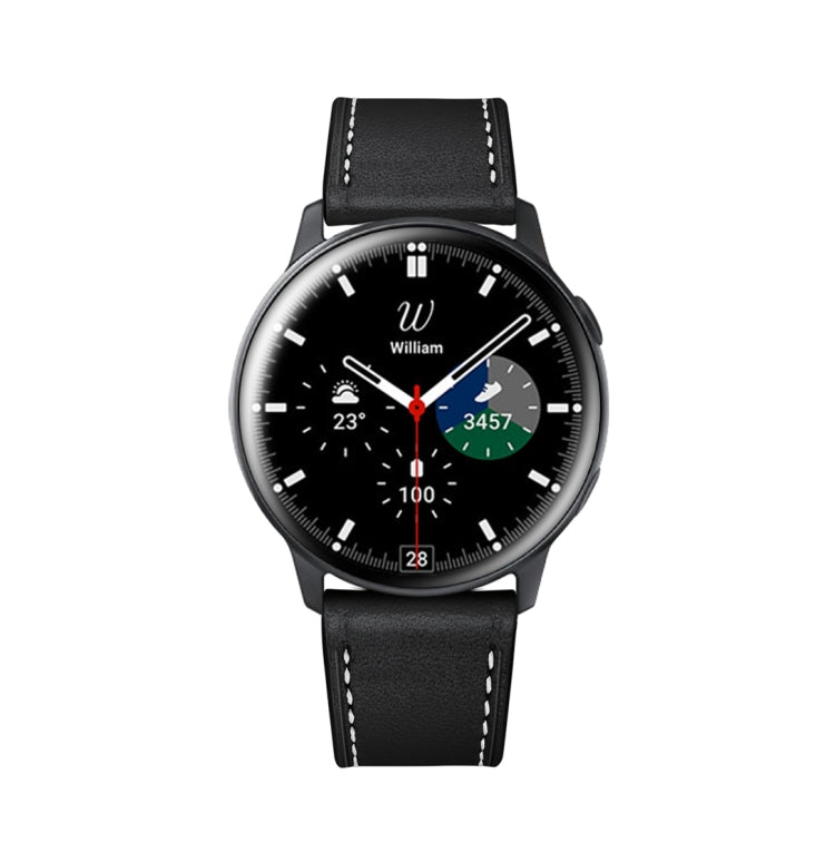 For Samsung Galaxy Watch 46mm Leather Watch Band(Black) - Watch Bands by buy2fix | Online Shopping UK | buy2fix