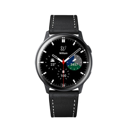 For Samsung Galaxy Watch 46mm Leather Watch Band(Black) - Watch Bands by buy2fix | Online Shopping UK | buy2fix