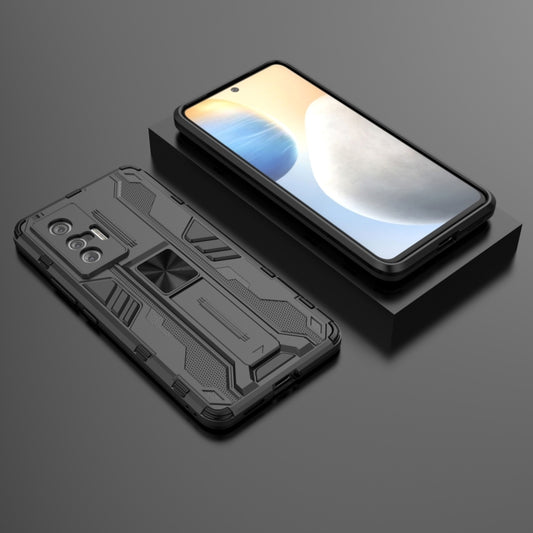 For vivo X70 Supersonic PC + TPU Shock-proof Protective Case with Holder(Black) - vivo Cases by buy2fix | Online Shopping UK | buy2fix