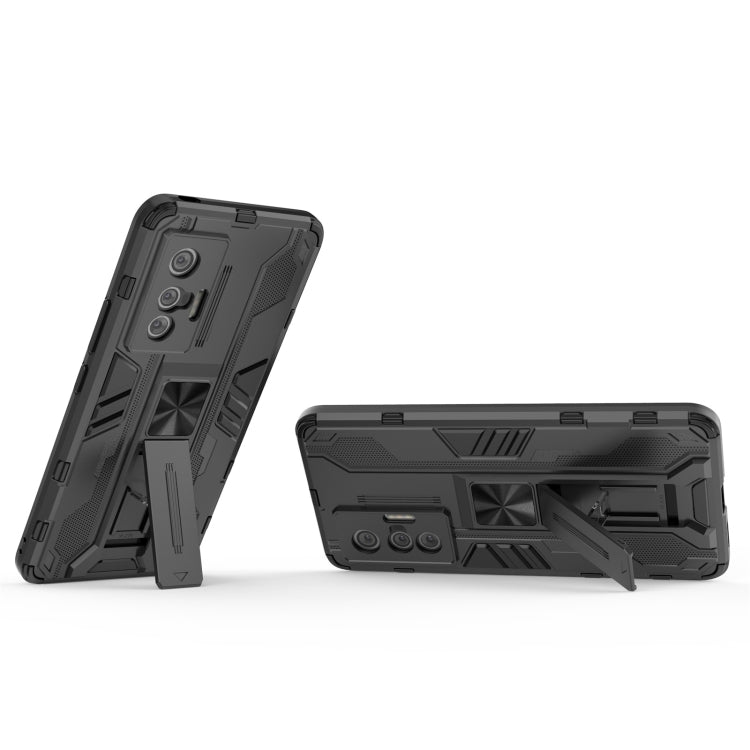 For vivo X70 Supersonic PC + TPU Shock-proof Protective Case with Holder(Black) - vivo Cases by buy2fix | Online Shopping UK | buy2fix