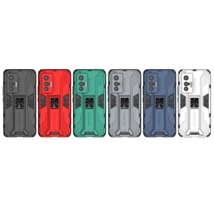 For vivo X70 Supersonic PC + TPU Shock-proof Protective Case with Holder(Black) - vivo Cases by buy2fix | Online Shopping UK | buy2fix