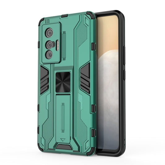 For vivo X70 Supersonic PC + TPU Shock-proof Protective Case with Holder(Green) - vivo Cases by buy2fix | Online Shopping UK | buy2fix