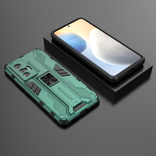 For vivo X70 Supersonic PC + TPU Shock-proof Protective Case with Holder(Green) - vivo Cases by buy2fix | Online Shopping UK | buy2fix