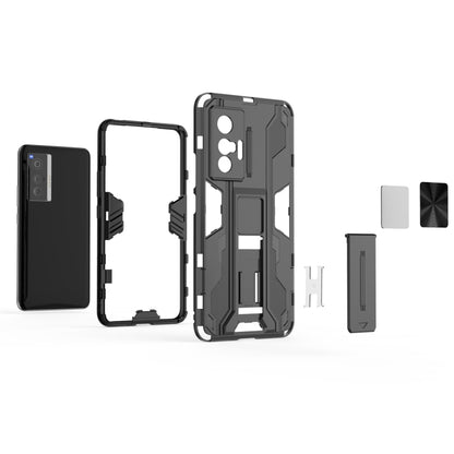 For vivo X70 Supersonic PC + TPU Shock-proof Protective Case with Holder(Grey) - vivo Cases by buy2fix | Online Shopping UK | buy2fix