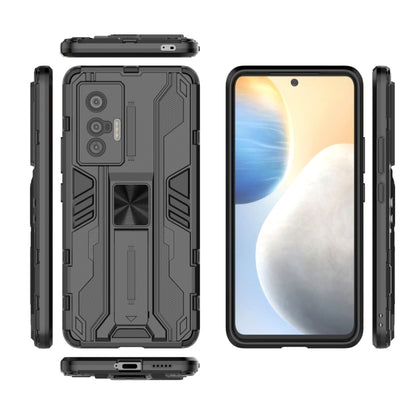For vivo X70 Supersonic PC + TPU Shock-proof Protective Case with Holder(Grey) - vivo Cases by buy2fix | Online Shopping UK | buy2fix