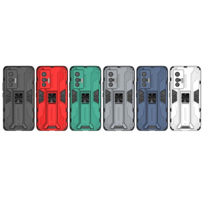 For vivo X70 Supersonic PC + TPU Shock-proof Protective Case with Holder(Grey) - vivo Cases by buy2fix | Online Shopping UK | buy2fix