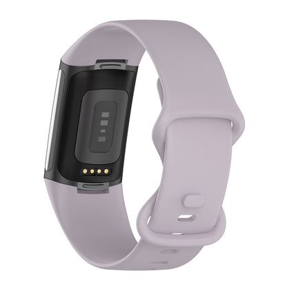 For Fitbit Charge 5 Silicone Watch Band, Size:S(Lavender Purple) - Watch Bands by buy2fix | Online Shopping UK | buy2fix