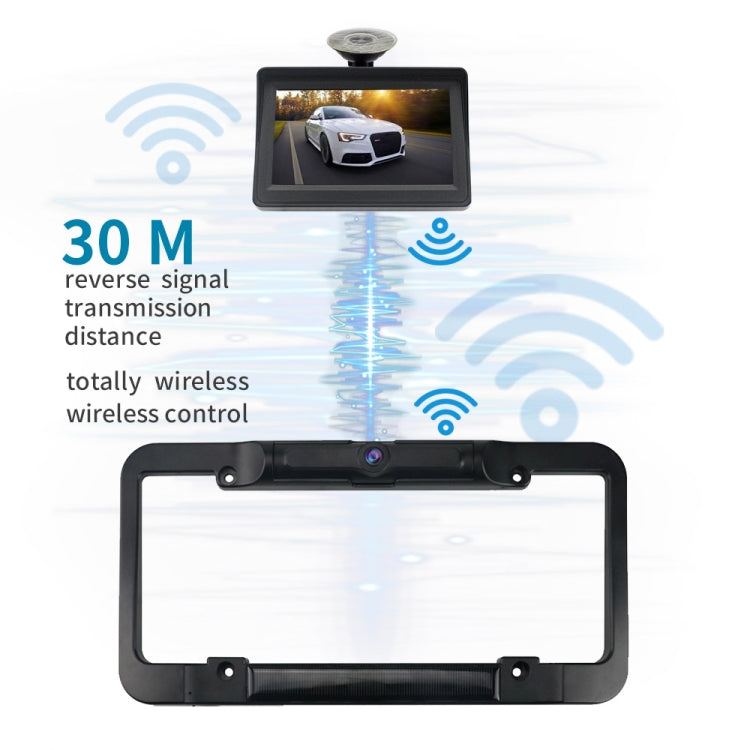 PZ620-W Car 4.3-inch Digital USA Frame Solar Wireless Reversing Image - Car Monitor by buy2fix | Online Shopping UK | buy2fix