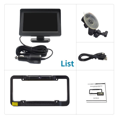 PZ620-W Car 4.3-inch Digital USA Frame Solar Wireless Reversing Image - Car Monitor by buy2fix | Online Shopping UK | buy2fix