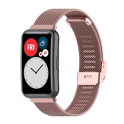 For Huawei Watch Fit Mesh Metal Watch Band(Rose Pink) by buy2fix