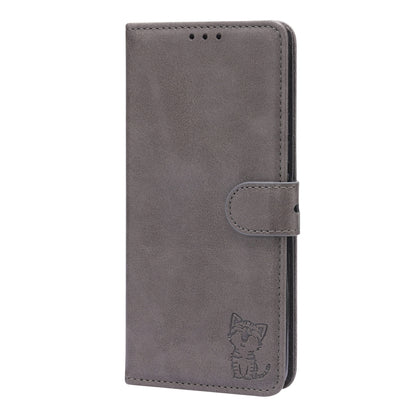 For Xiaomi Mi 11 Ultra Embossed Happy Cat Pattern Horizontal Flip Leather Case with Holder & Card Slots & Wallet(Grey) - Xiaomi Cases by buy2fix | Online Shopping UK | buy2fix