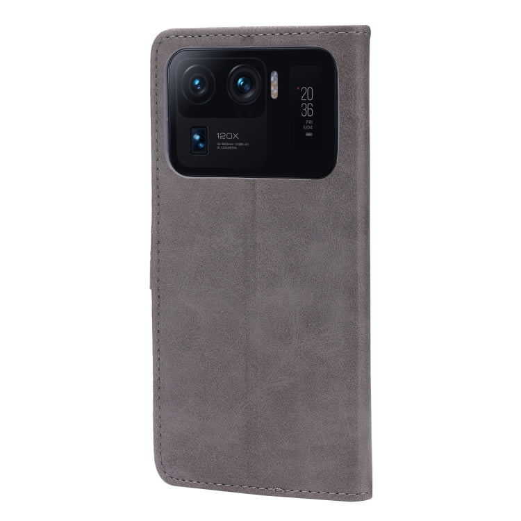 For Xiaomi Mi 11 Ultra Embossed Happy Cat Pattern Horizontal Flip Leather Case with Holder & Card Slots & Wallet(Grey) - Xiaomi Cases by buy2fix | Online Shopping UK | buy2fix