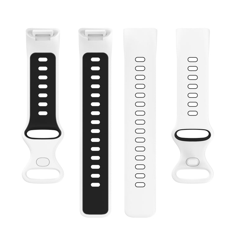 For Fitbit Charge 5 Two-color Silicone Watch Band(White Black) - Watch Bands by buy2fix | Online Shopping UK | buy2fix