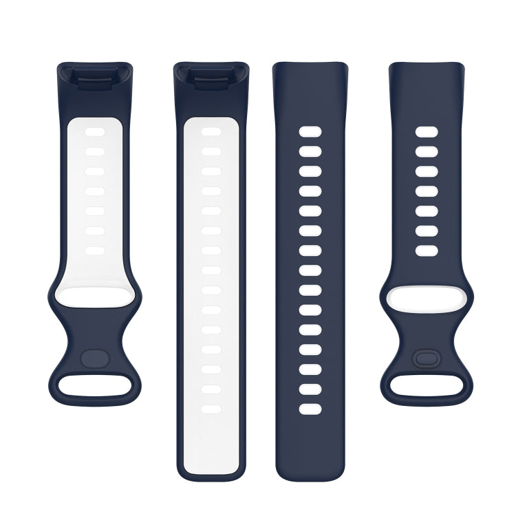 For Fitbit Charge 5 Two-color Silicone Watch Band(Midnight Blue) - Watch Bands by buy2fix | Online Shopping UK | buy2fix