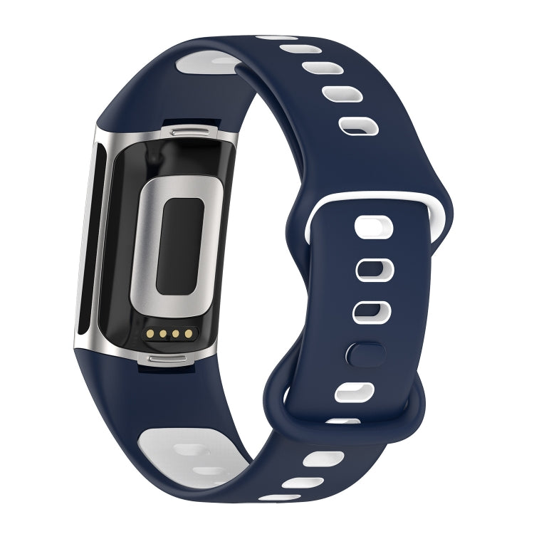 For Fitbit Charge 5 Two-color Silicone Watch Band(Midnight Blue) - Watch Bands by buy2fix | Online Shopping UK | buy2fix