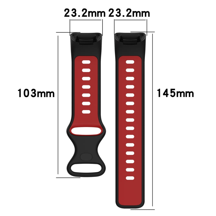 For Fitbit Charge 5 Two-color Silicone Watch Band(Grey White) - Watch Bands by buy2fix | Online Shopping UK | buy2fix