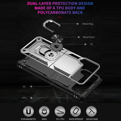 For Samsung Galaxy Z Flip3 5G Folding Shockproof TPU + PC Protective Case with 360 Degree Rotating Holder(Silver) by buy2fix