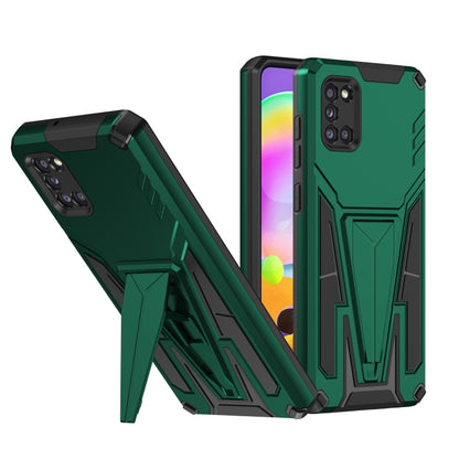 For Samsung Galaxy A31 Super V Armor PC + TPU Shockproof Case with Invisible Holder(Dark Green) by buy2fix