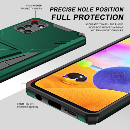 For Samsung Galaxy A31 Super V Armor PC + TPU Shockproof Case with Invisible Holder(Dark Green) by buy2fix