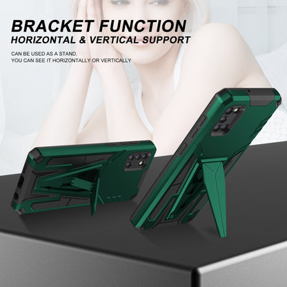 For Samsung Galaxy A31 Super V Armor PC + TPU Shockproof Case with Invisible Holder(Dark Green) by buy2fix