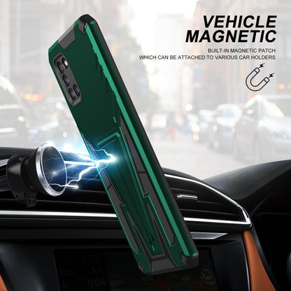 For Samsung Galaxy A31 Super V Armor PC + TPU Shockproof Case with Invisible Holder(Dark Green) by buy2fix