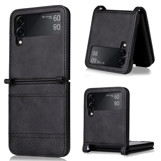 For Samsung Galaxy Z Flip3 5G Retro Crazy Horse Texture Leather Case with Card Slots(Black) - Galaxy Phone Cases by buy2fix | Online Shopping UK | buy2fix